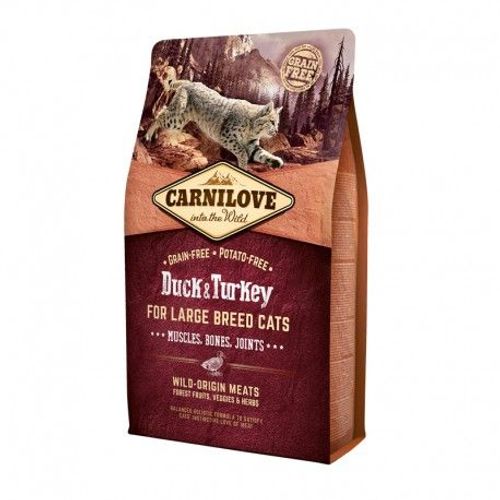 Carnilove -  Croquettes Pour Chat Adult Grandes Races Au Canard Et À La Dinde - 6 Kg