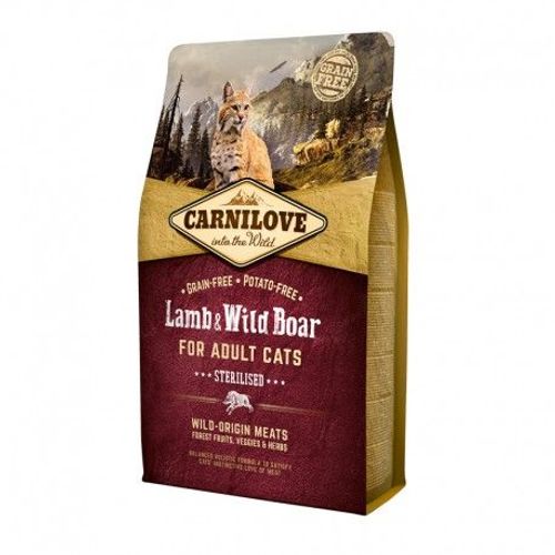 Carnilove - Croquettes Pour Chat Adult Stérélisé À L'agneau Et Au Sanglier - 2 Kg