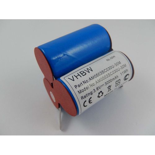 vhbw NiMH batterie 3000mAh (3.6V) pour aspirateur Home Cleaner robots domestiques AEG D-SCX3, E BP 0017, Electrolux AG41W, Emerich SIPA, Lervia