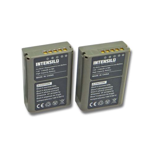 Set de 2 batteries INTENSILO Li-Ion 1140mAh (7.6V) pour caméra, caméscope Olympus Pen E-P5, EP5 comme PS-BLN1.