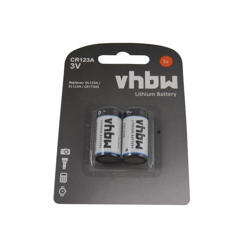 vhbw 2x Lithium Batterie (3V) wie CR123a, DL123A, EL123A, CR17345, CR17435, 16340.