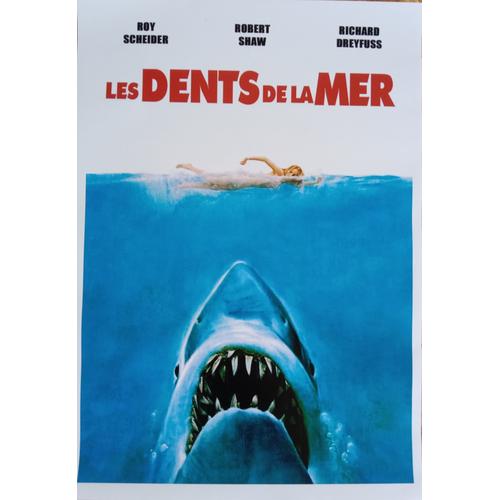 Affiche / Poster Du Film " Les Dents De La Mer" De Steven Spielberg - 29,7 X 42 Cm