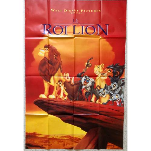 Affiche Originale De Cinéma - Le Roi Lion - 120x160 Cm Grand Format - Pliée - Poster Officiel Du Film The Lion King Du Studio Walt Disney - Année 1994 - Uniqposters 