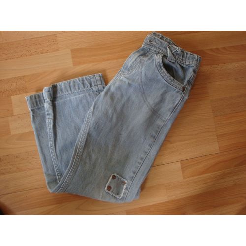 Jean Ooxoo Coton 8 Ans Gris/Bleu