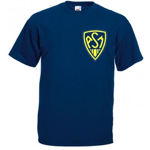 T-Shirt Asm Rugby Manches Courtes Pour Homme Bleu Marine Taille S M L Xl 2xl 3xl 4xl 5xl