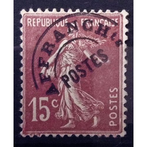 France - Préoblitéré Semeuse 15c Lilas-Brun (Très Joli N° 53) Obl - Année 1922 - N12856