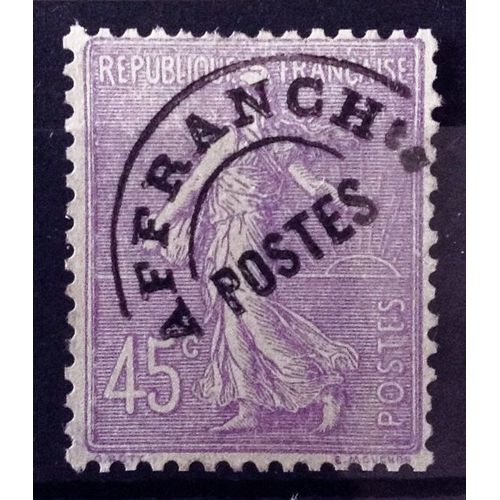 France - Préoblitéré Semeuse 45c Lignée Violet (Très Joli N° 46) Obl - Année 1922 - N11829