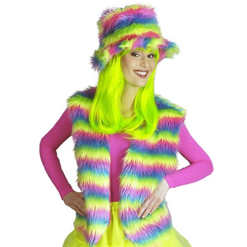 Gilet Peluche Arc-En-Ciel Adulte Taille Unique