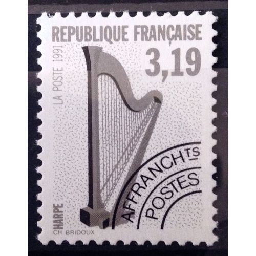 France - Préoblitéré Musique Harpe 3,19 (Impeccable N° 220) Neuf** Luxe - Cote 8,00€ - Année 1992 - N11882