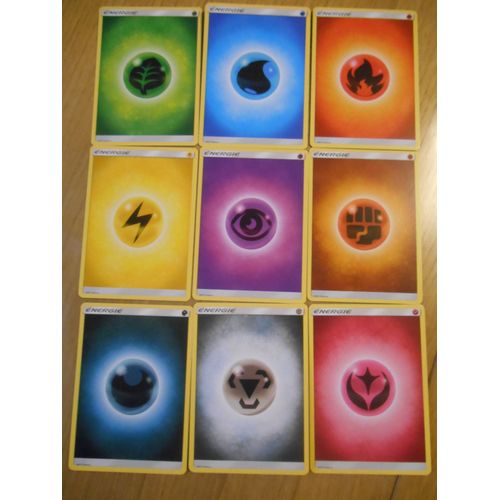 Lot De Cartes Energies De Base Pokémon Soleil Et Lune