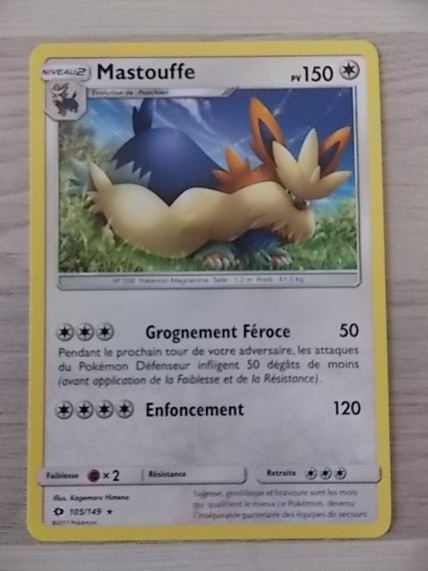 Carte Pokemon Rare Mastouffe 105/149 (Soleil Et Lune)