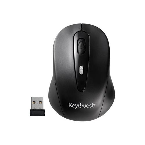 KeyOuest Office - Souris - optique - sans fil - 2.4 GHz - récepteur sans fil USB - noir