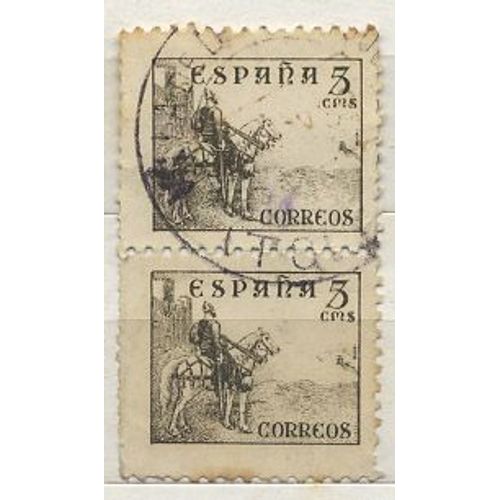 Espagne 1940 Bloc 2 Timbres N°916 Cid Oblitéré