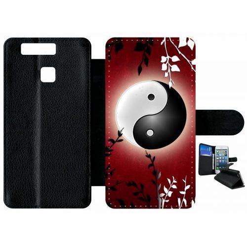 Etui À Rabat Huawei P9 Ying Yang Rouge