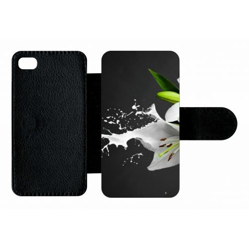 Etui À Rabat Apple Iphone 4 Et 4 S Lys Blanc Coccinelle Sur Fond Gris