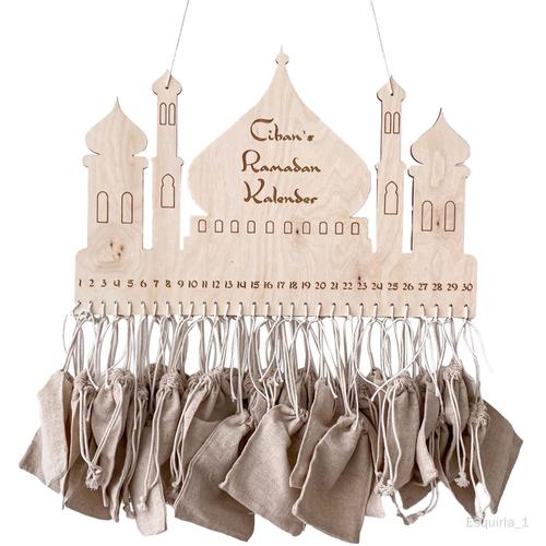 Calendrier du Ramadan avec poche en tissu, décoration du Ramadan pour