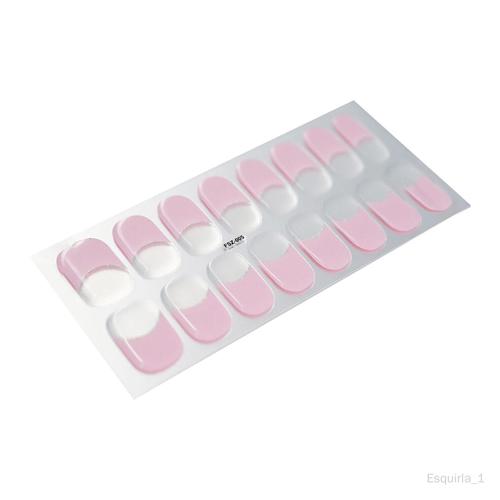 Bandes D'ongles En Gel Semi-Durci, Beauté Pour Filles (16 Pièces), Rose