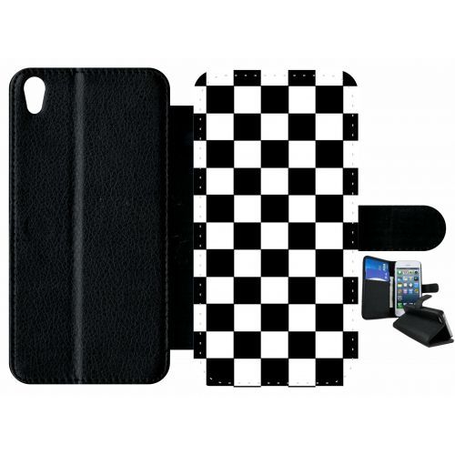 Etui À Rabat Sony Xperia Xa Dammier Noir Et Blanc