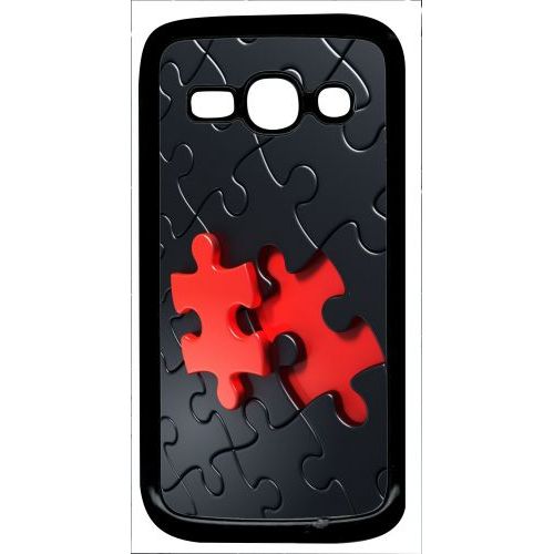 Coque Pour Smartphone - Puzzle One Piece Red - Compatible Avec Samsung Galaxy Ace 3 - Plastique - Bord Noir