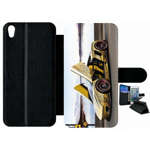 Etui À Rabat Xperia Xa - Tuning Voiture Jaune - Simili-Cuir - Noir