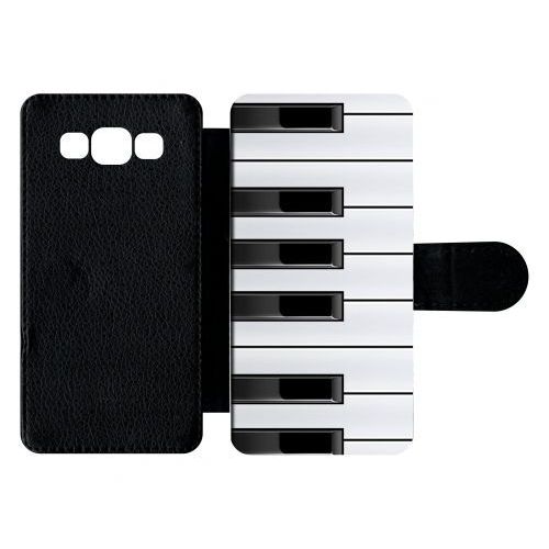 Etui À Rabat Galaxy A5 (2015) - Touche De Piano Noir Et Blanc - Simili-Cuir - Noir