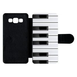 Etui À Rabat Galaxy A5 (2015) - Touche De Piano Noir Et Blanc - Simili-Cuir - Noir