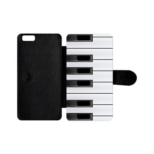 Etui A Rabat - Touche De Piano Noir Et Blanc - Compatible Avec Apple Iphone 6s Plus - Plastique - Bord Noir