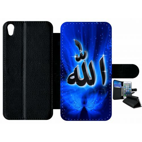 Etui À Rabat Xperia Xa - Allah Religion Bleu Nuit - Simili-Cuir - Noir