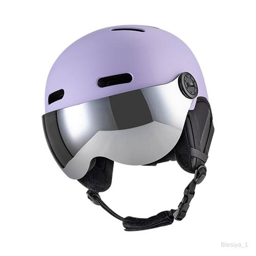 Casque De Snowboard Avec Lunettes De Ski, Protection De La Tête, Casque Violet M