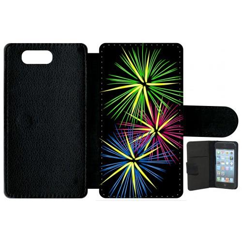 Etui À Rabat Xperia Z3 Compact - Feu D'artifice Tricolor - Simili-Cuir - Noir