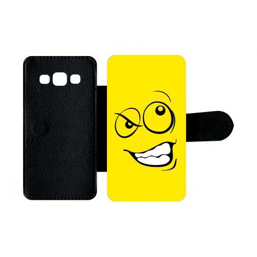 Etui À Rabat Samsung Galaxy A3 Smiley Énervé Jaune