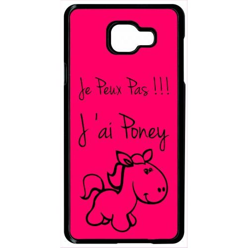 Coque Pour Smartphone - Citation Poney Rose - Compatible Avec Samsung Galaxy A7 (2016) - Plastique - Bord Noir