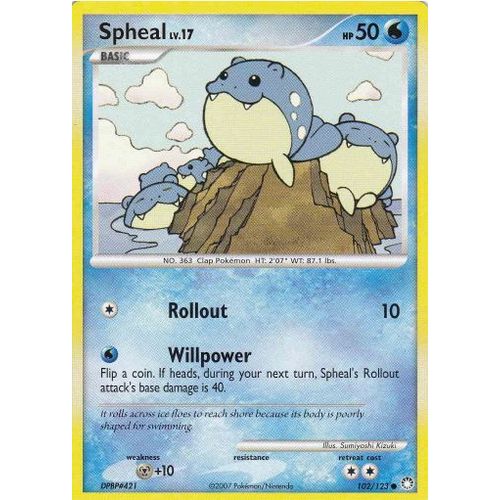 Spheal (Obalie) 102/123 - Diamant Et Perle : Trésors Mystérieux - Carte Commune Anglaise