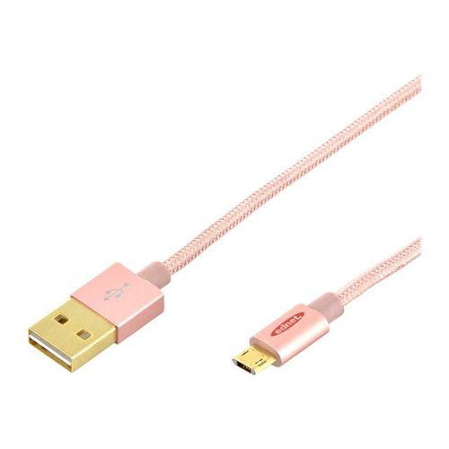 Ednet - Câble USB - Micro-USB de type B (M) pour USB (M) - USB 2.0 - 1 m - connecteurs réversibles - rose gold