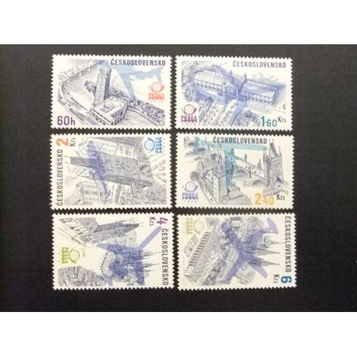 Checoslovaquia Tchécoslovaquie 1976 Praga 1978 Vistas Aereas Yvert Pa 72 / 77 **