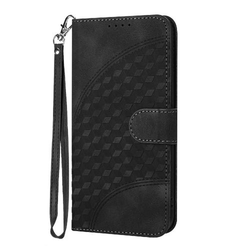 Étui Pour Sony Xperia Xz2 Flip Business Étui En Cuir Antichoc Titulaire De La Carte Magnétique Couverture En Cuir Pu Motif Géométrique - Noir
