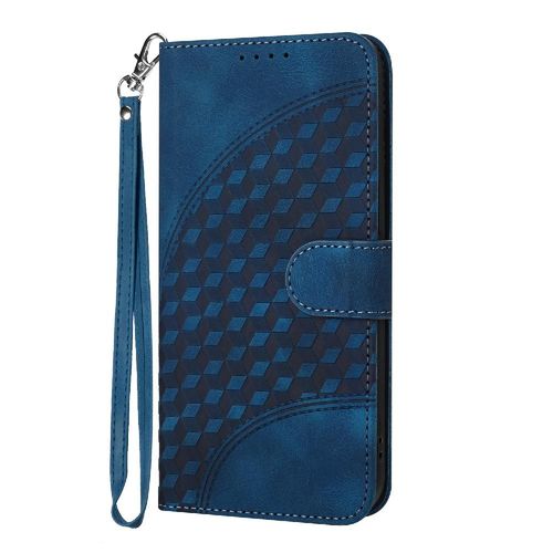 Étui Pour Sony Xperia Xz2 Flip Business Étui En Cuir Antichoc Titulaire De La Carte Magnétique Couverture En Cuir Pu Motif Géométrique - Bleu