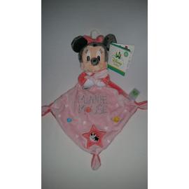 Doudou plat Souris Minnie gris rouge Hello Star DISNEY