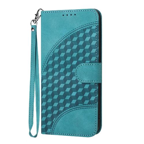 Étui Pour Sony Xperia Xz2 Couverture En Cuir Pu Flip Business Étui En Cuir Antichoc Motif Géométrique Titulaire De La Carte Magnétique - Vert