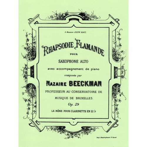 Rhapsodie Flamande De Nazaire Beeckman