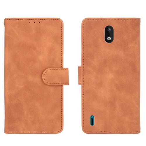 Étui Pour Nokia 1.3 Coque En Cuir Folio Flip Insertion De Carte Avec Porte-Cartes Kickstand Protection Complète Housse De Protection - Le Brun