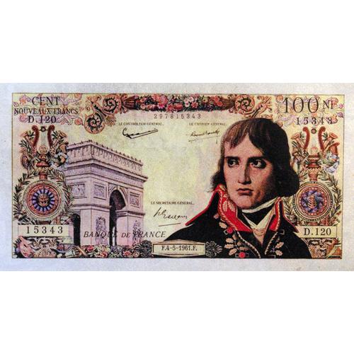 Billet 100 Nf "Bonaparte" Plaqué À La Feuille D' Argent Pur