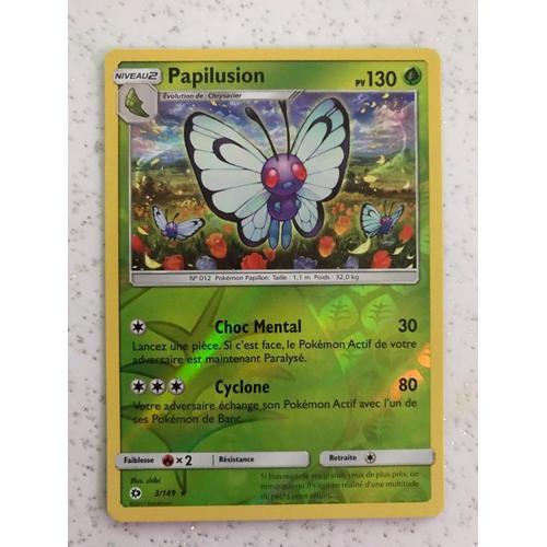 Papilusion pokemon card 3/149 rare reverse sun and moon 1 sl1 fr new