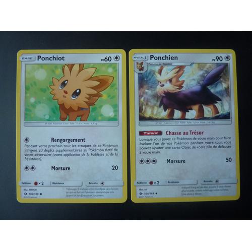 Ponchiot 103/149 Ponchien 104/149 - Pokemon Sl1 Soleil Et Lune 