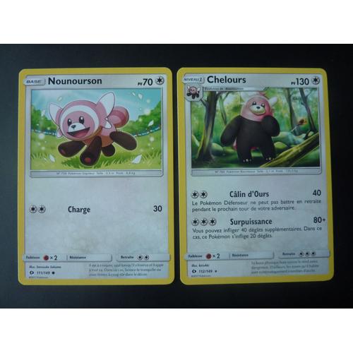 Nounourson 111/149 Chelours 112/149 - Pokemon Sl1 Soleil Et Lune