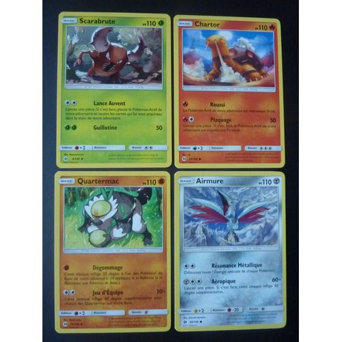 Scarabrute 6/149  Chartor 23/149 Quatermac 73/149 Airmure 88/149 - Pokemon Sl1 Soleil Et Lune 