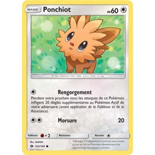 Carte Pokémon - Ponchiot - 103/149 - Série Soleil Et Lune
