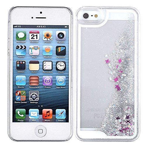 Hq-Cloud® Coque Rigide + Border Souple En Silicone Avec Liquides Sable Mouvant Étoiles Paillettes Pour Apple Iphone 6 Plus/ 6s Plus Couleur Argenté Rose