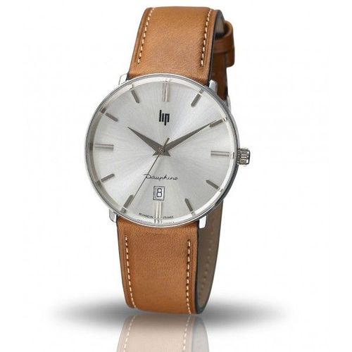 Montre Lip Homme Dauphine T38 Acier Cuir Marron 671422