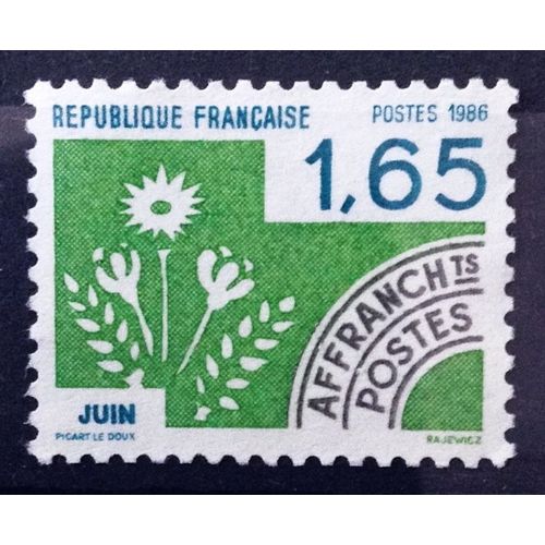 France - Préoblitéré Mois De L'année - Juin 1,65 (Superbe N° 191) Obl - Année 1986 - N11873